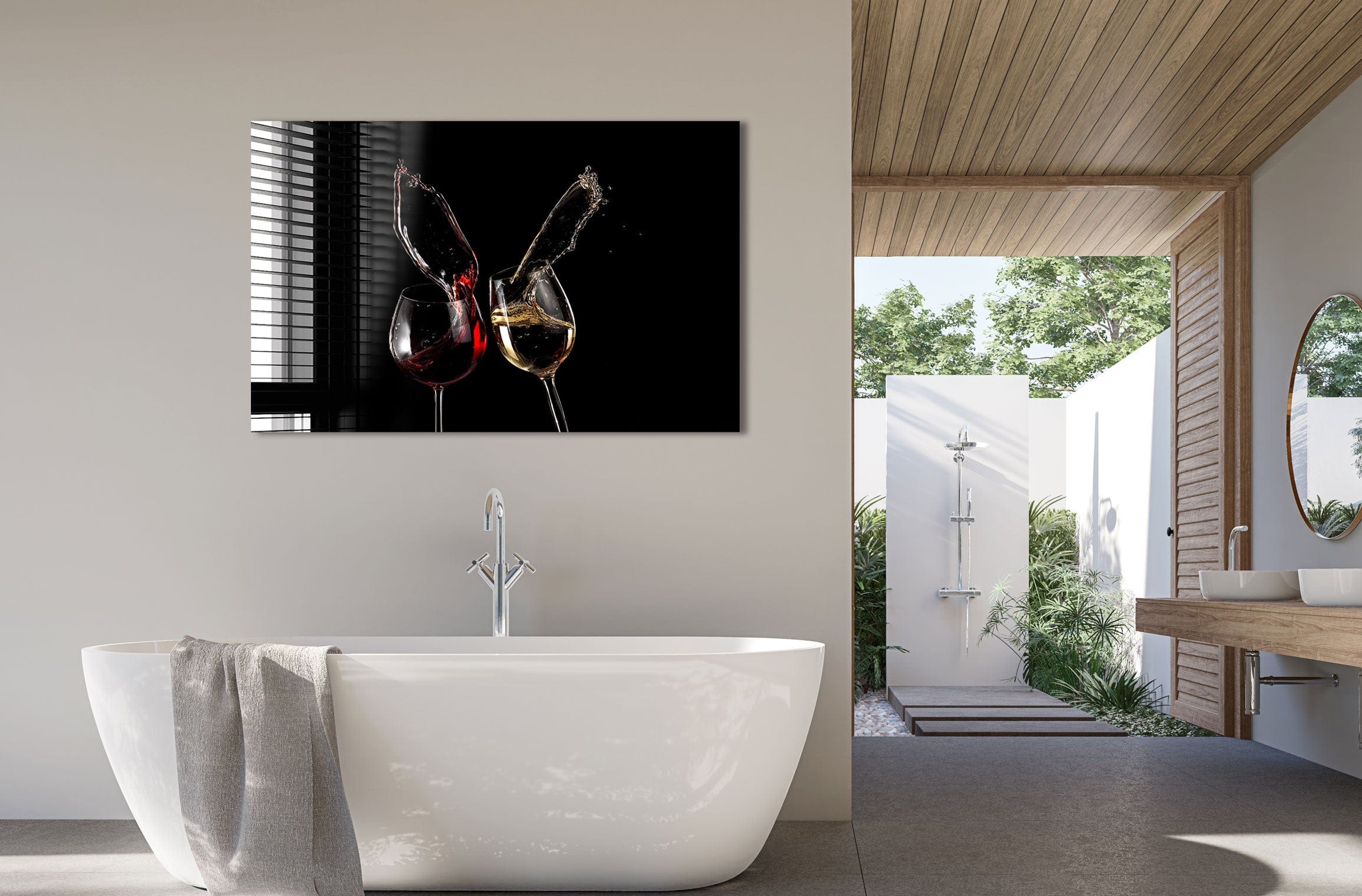 Artronauts Glass Print Wine Splash