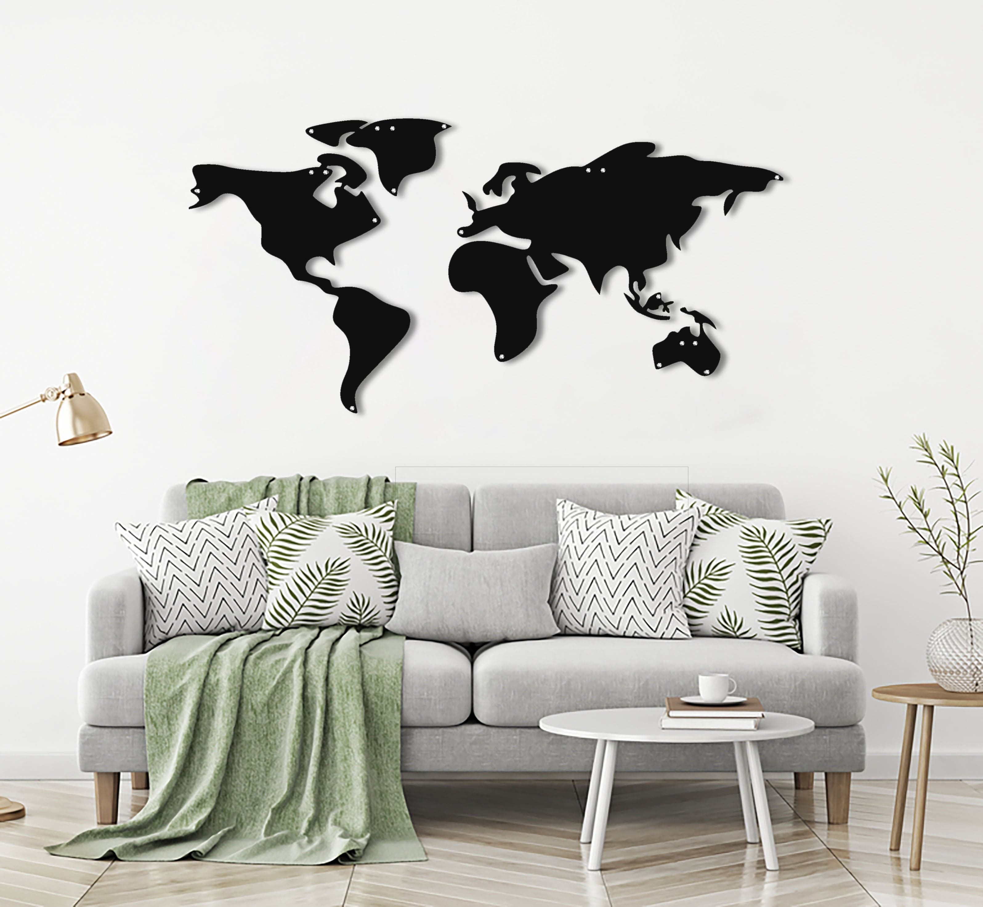 Artronauts Art Metal Wall Art World Map Silhoulette - Metal