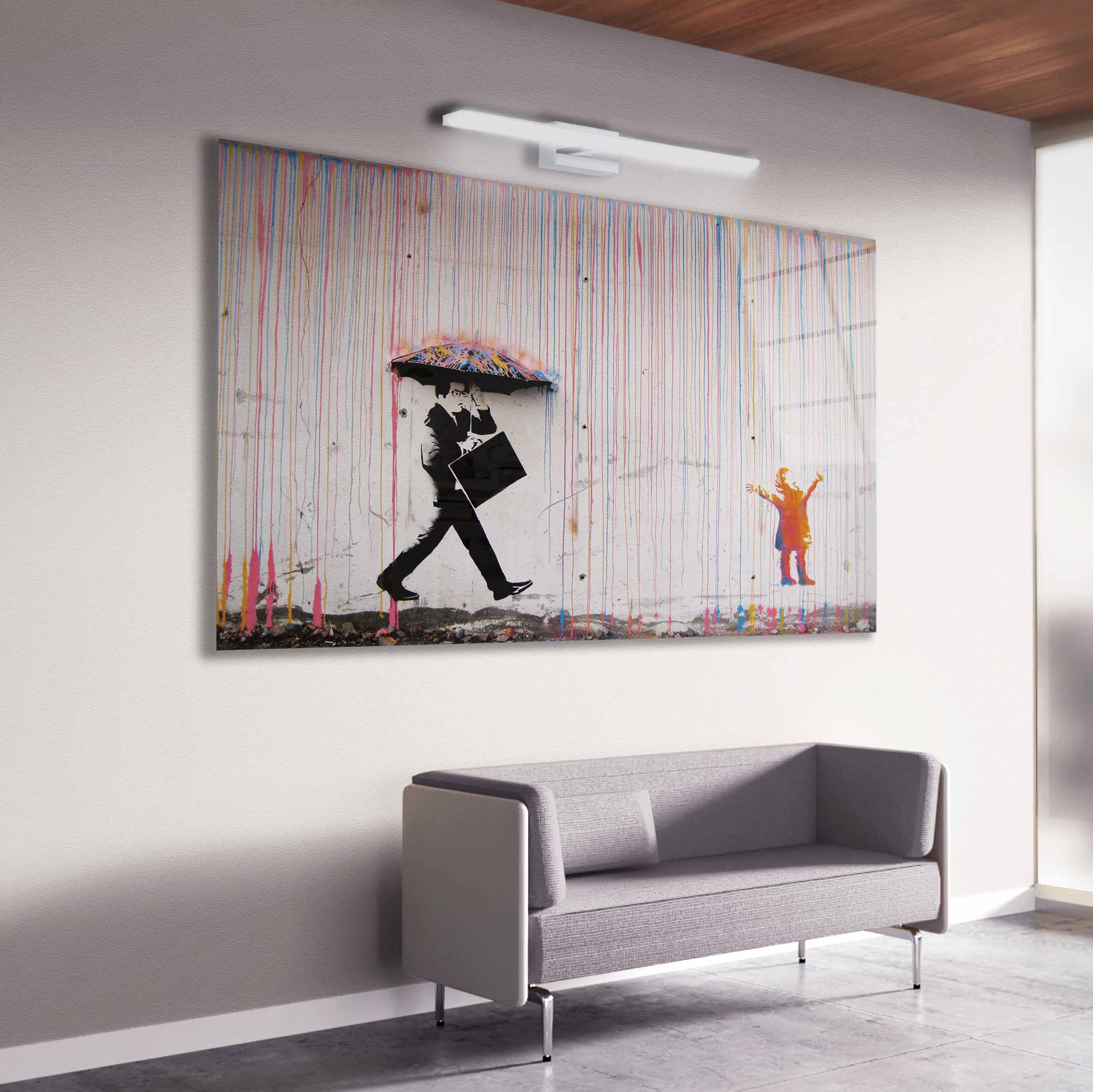 Artronauts Art Glass Print Banksy Rainbow Rain