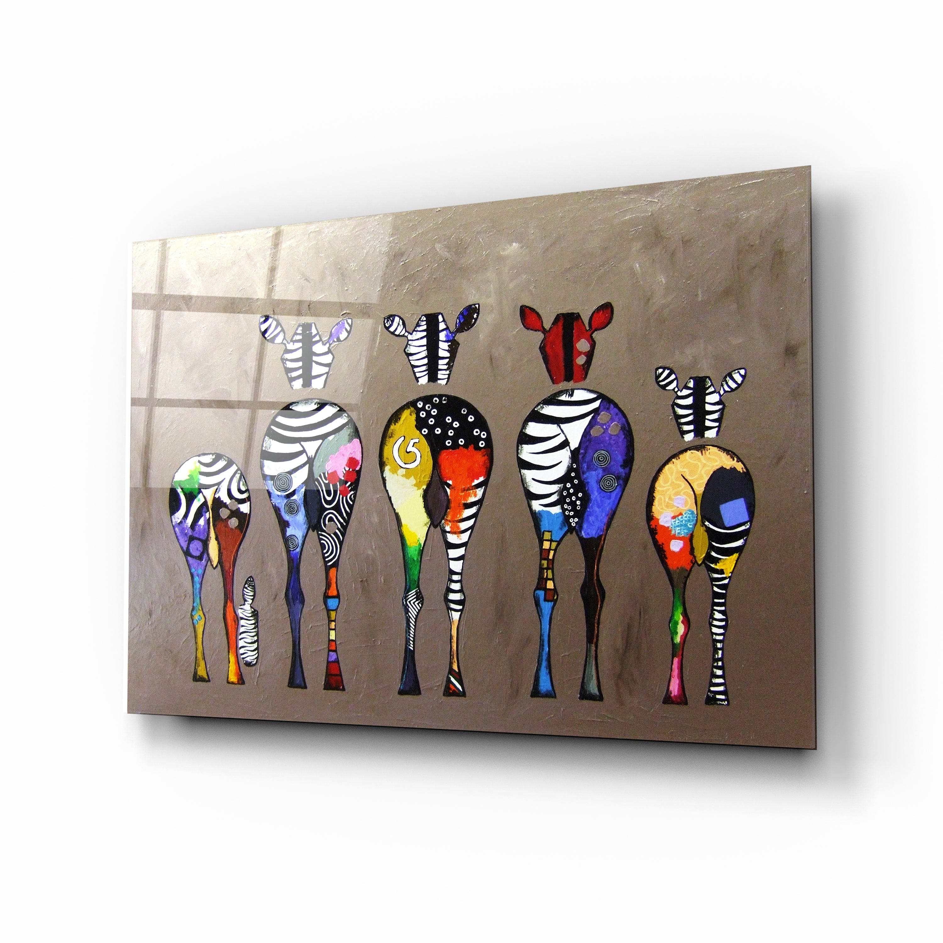 Artronauts Glass Print Colourful Zebras