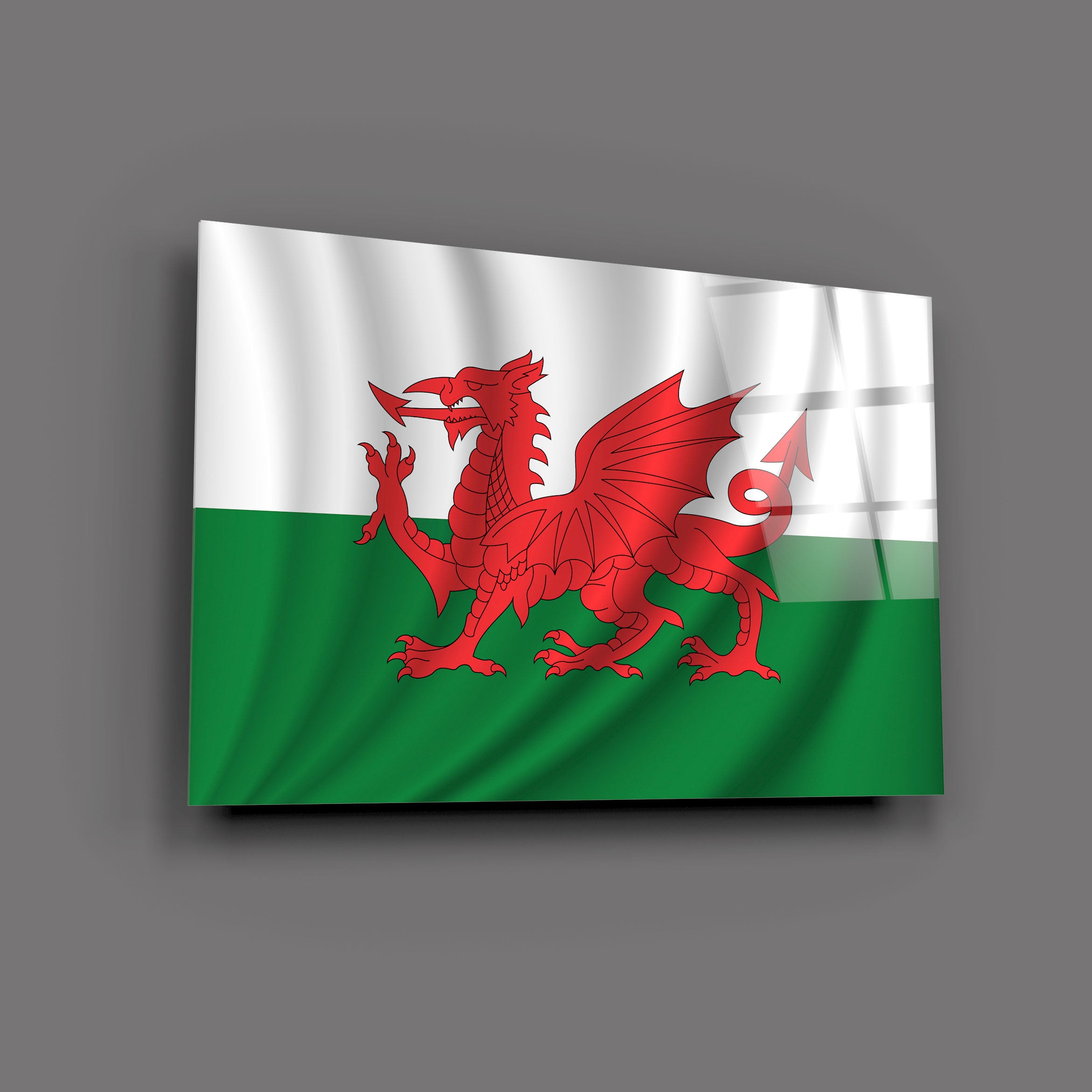 Welsh Dragon Glass Print Wall Art