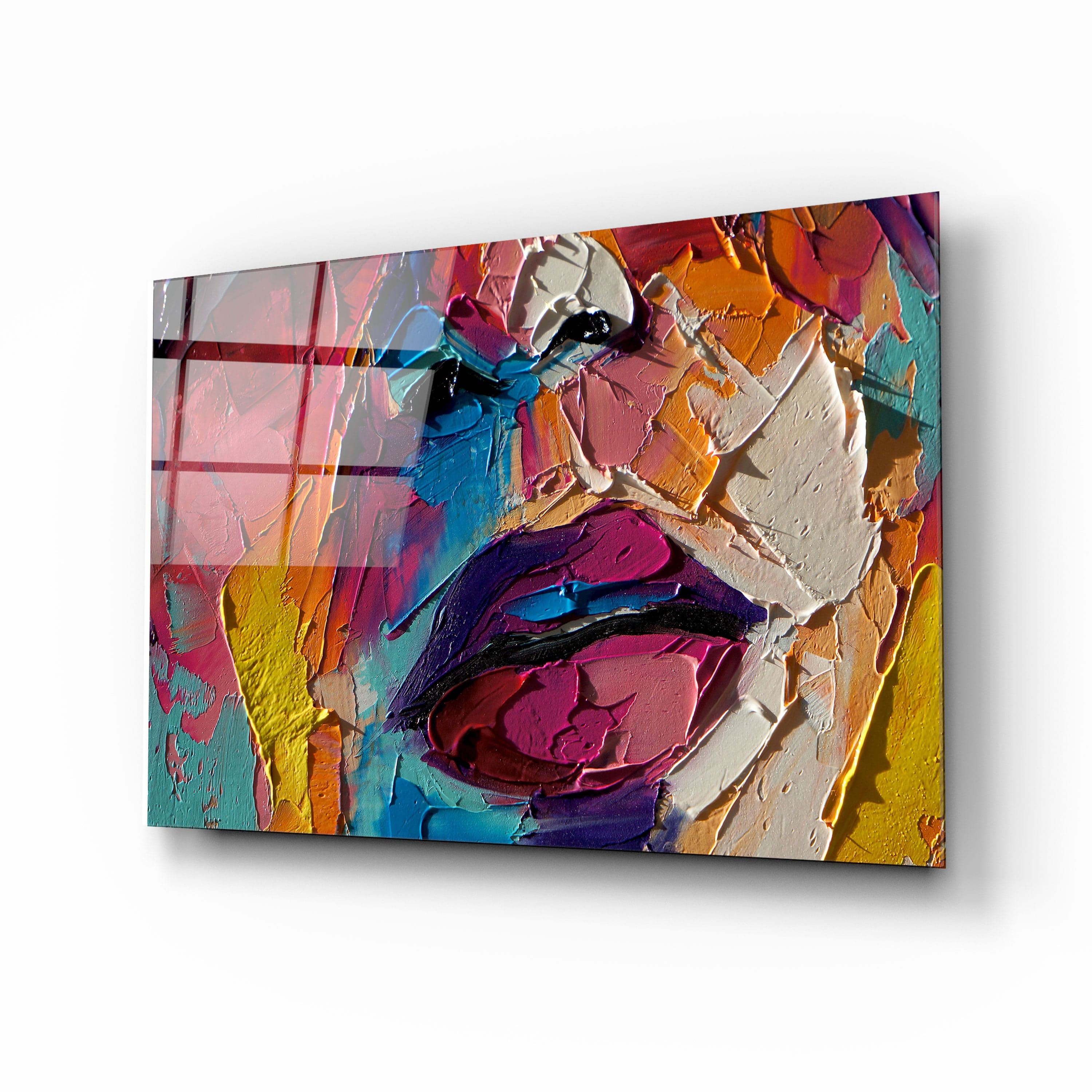 Artronauts Glass Print Mysterious Face