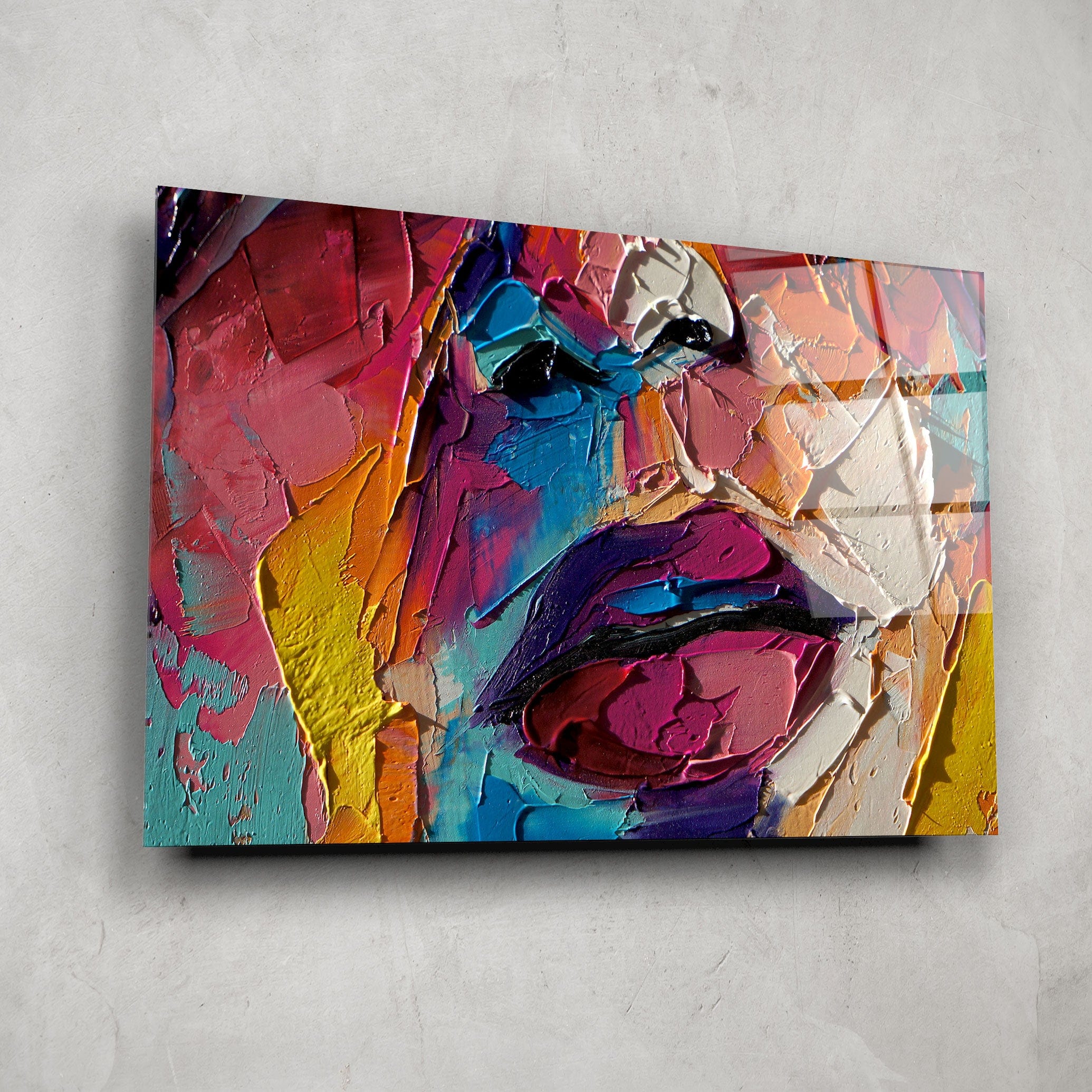 Artronauts Glass Print Mysterious Face