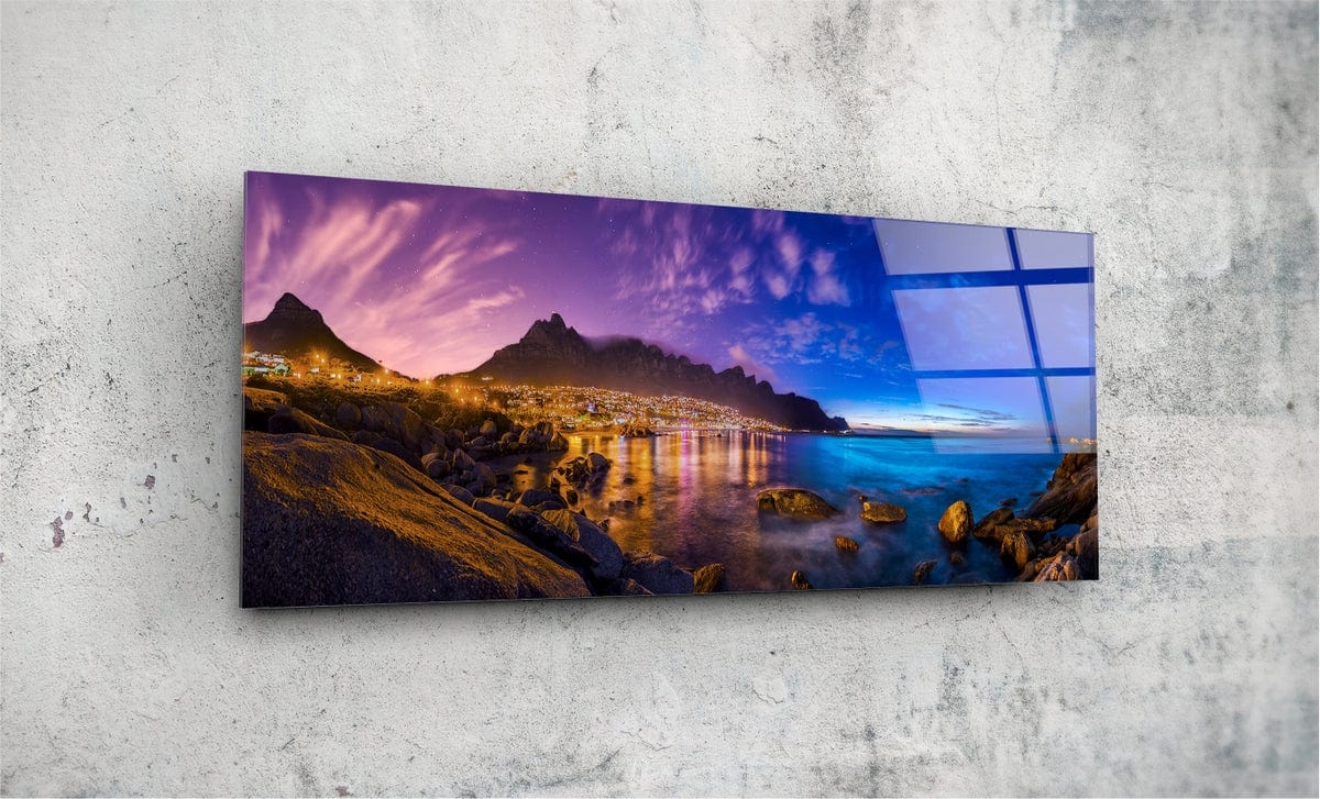 Artronauts Glass Print 92x36cm City Lights Panoramic