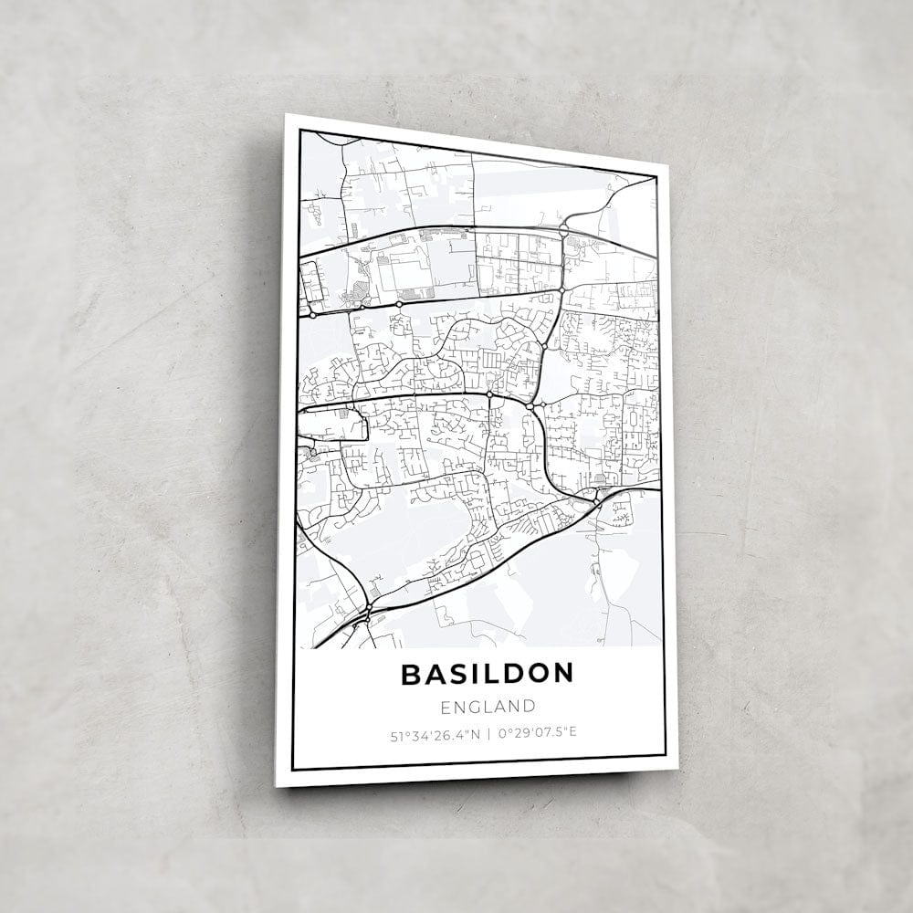 Artronauts Posters, Prints, & Visual Artwork Basildon Map Glass Wall Art