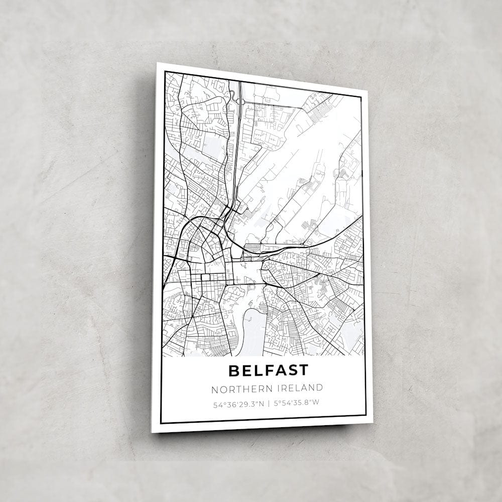 Artronauts Posters, Prints, & Visual Artwork Belfast Map Glass Wall Art
