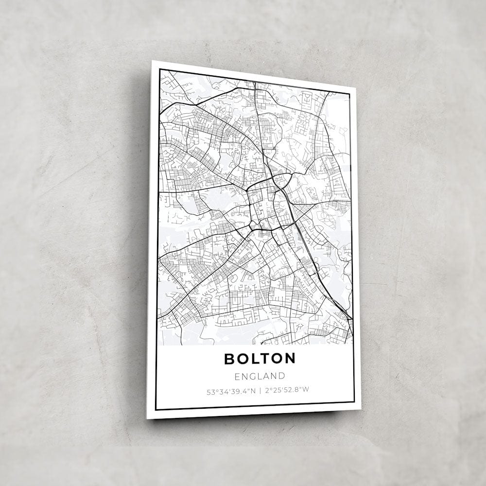 Artronauts Posters, Prints, & Visual Artwork Bolton Map - Glass Wall Art