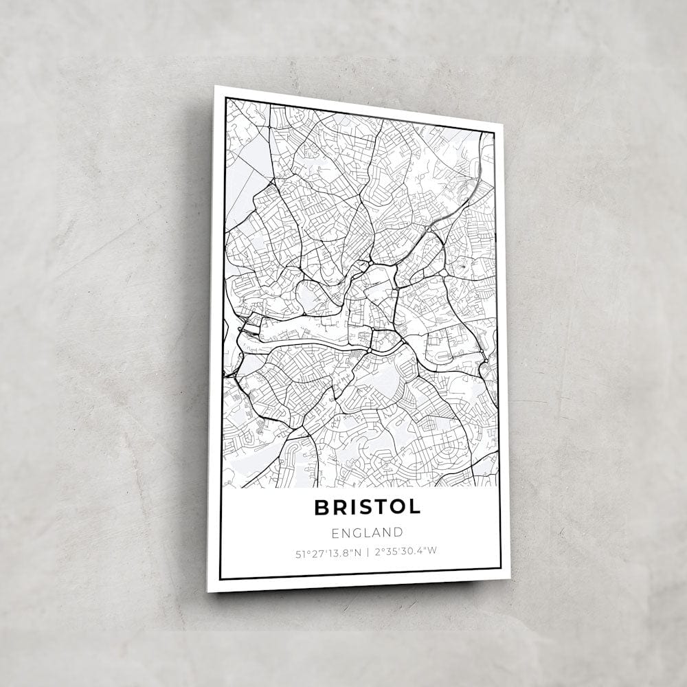 Artronauts Posters, Prints, & Visual Artwork Bristol Map - Glass Wall Art