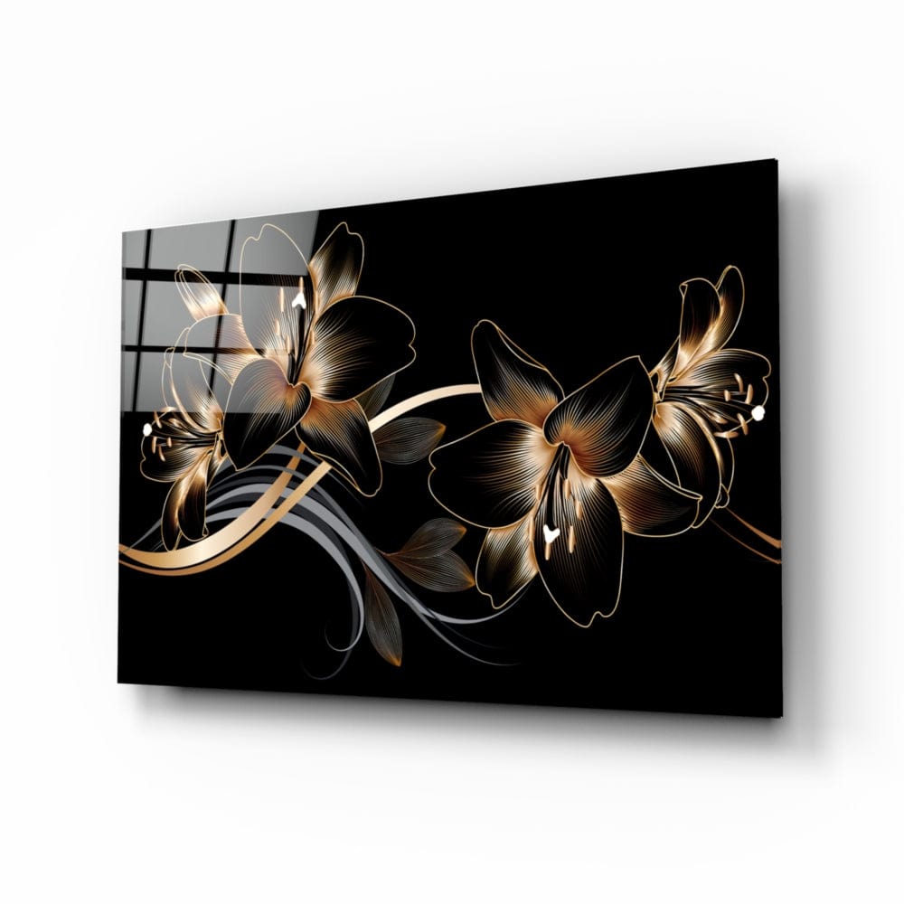 Artronauts Glass Print Black Flower