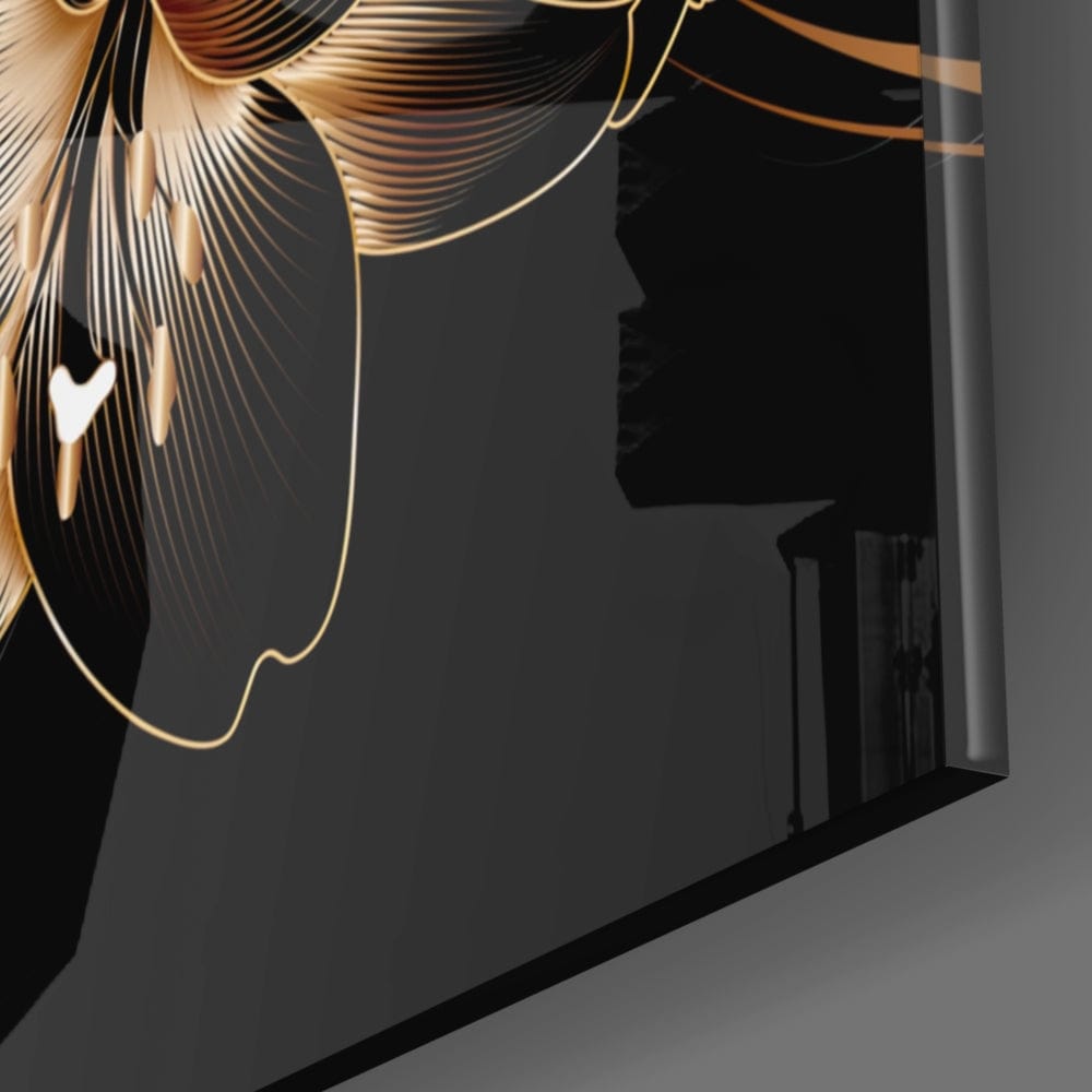 Artronauts Glass Print Black Flower