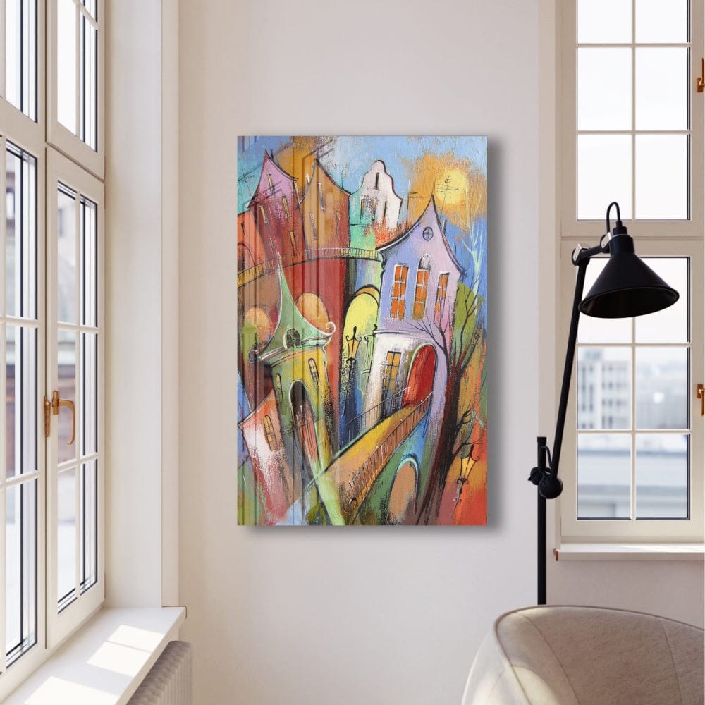 Artronauts Art Glass Print Colourful Town II