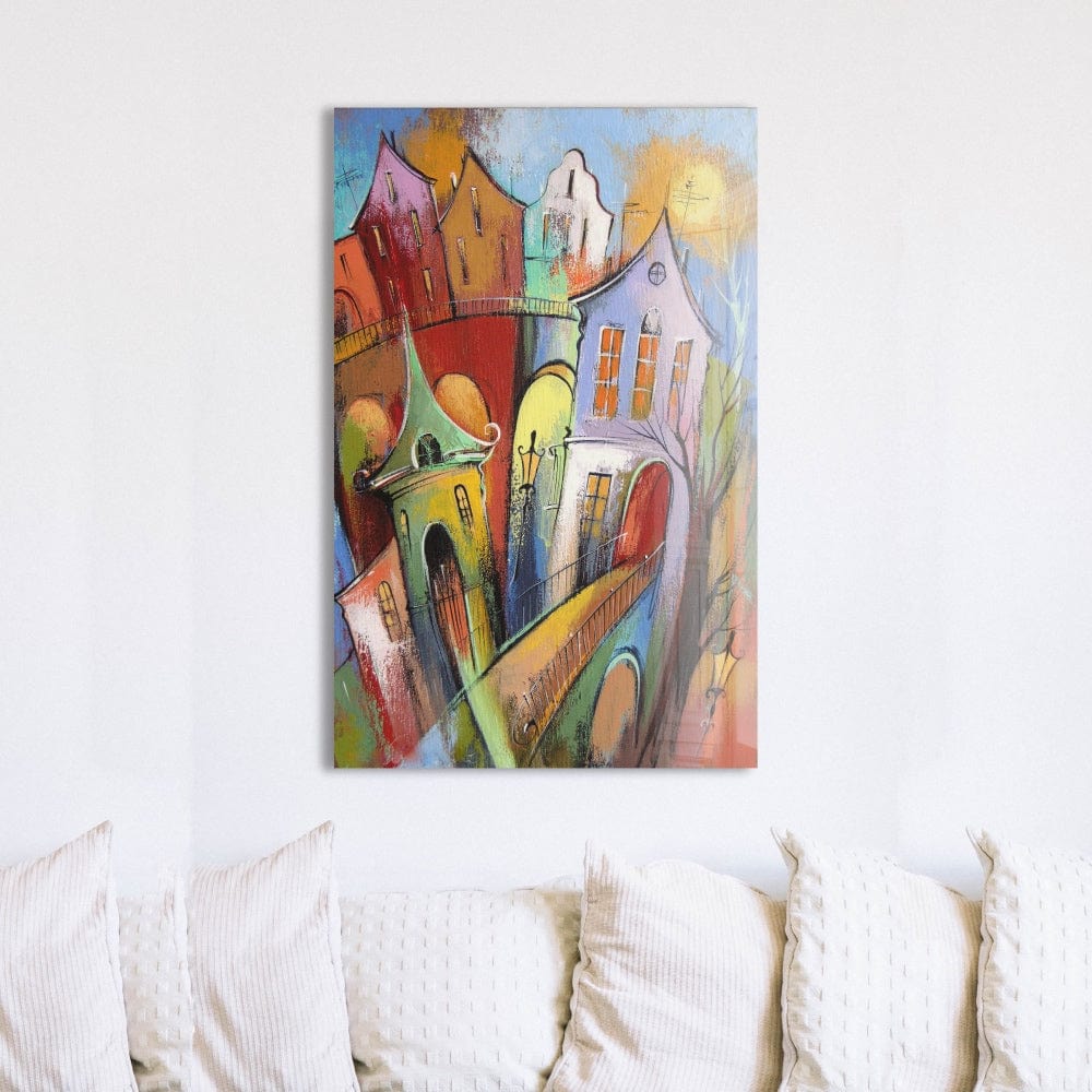 Artronauts Art Glass Print Colourful Town II