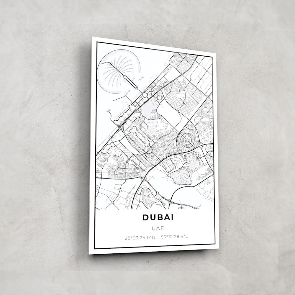 Artronauts Posters, Prints, & Visual Artwork Dubai Map - Glass Wall Art