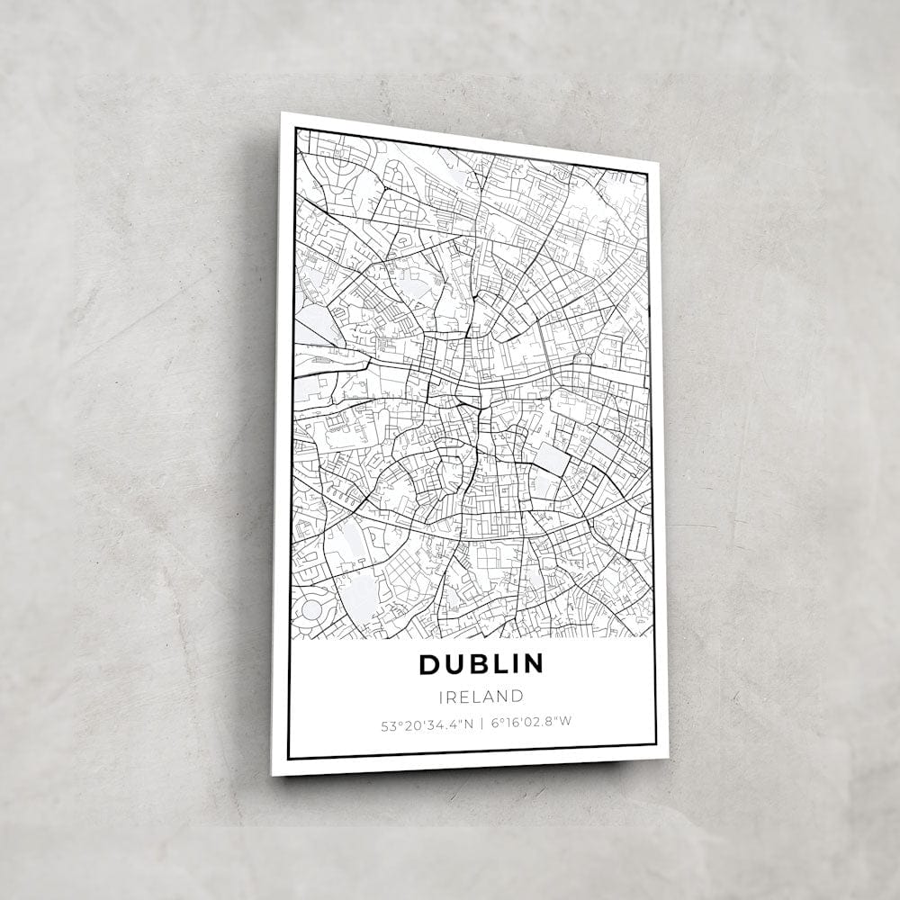 Artronauts Posters, Prints, & Visual Artwork Dublin Map - Glass Wall Art