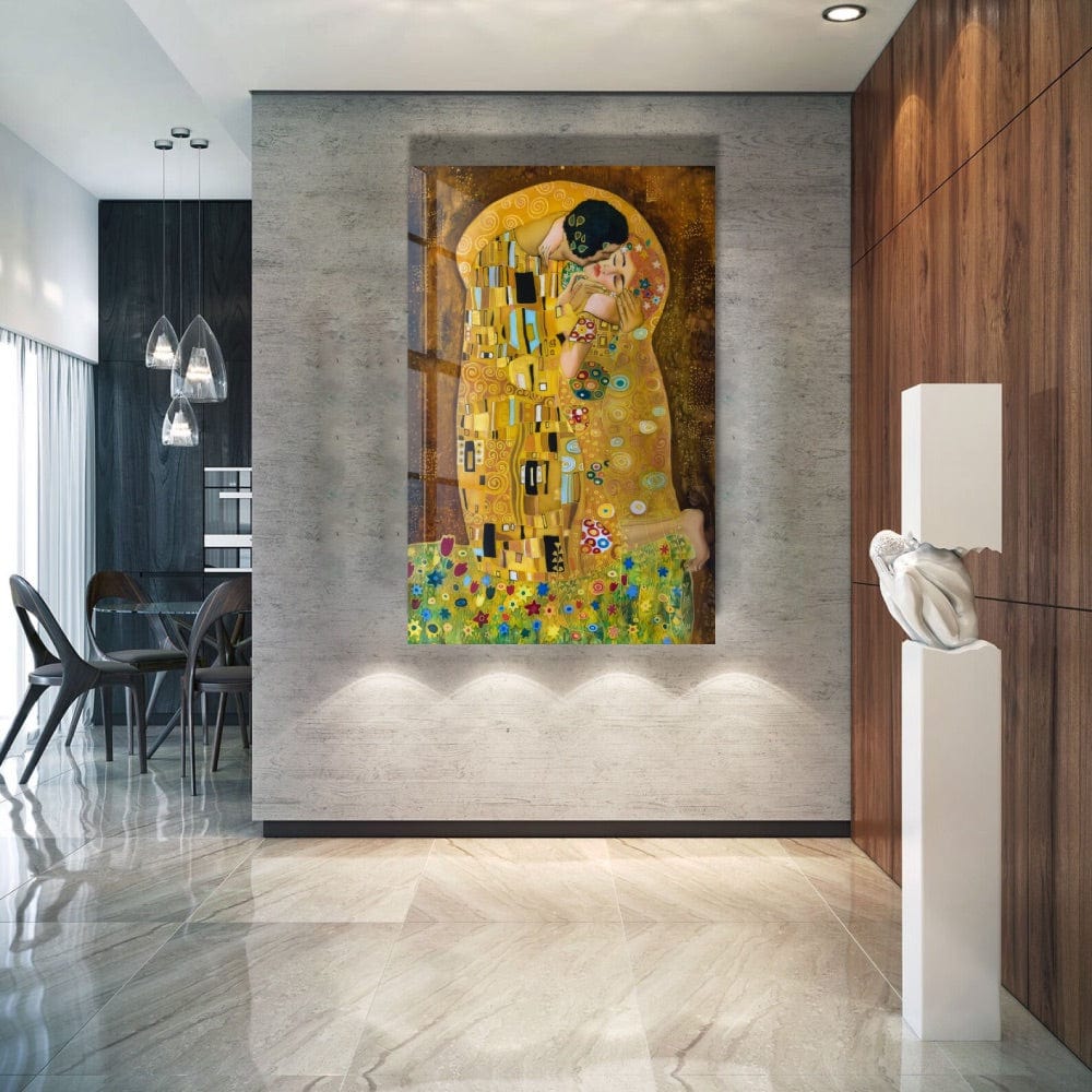 Artronauts Glass Print The Kiss - Gustav Klimt