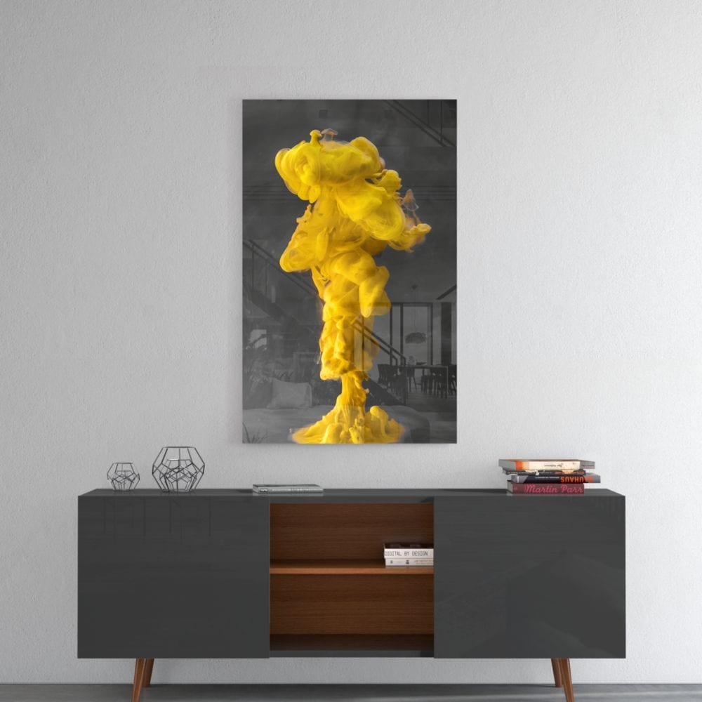 Artronauts Glass Print Yellow Smoke