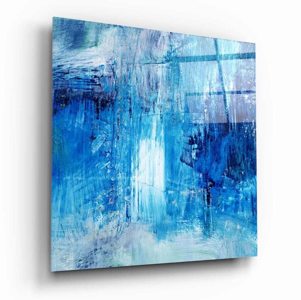 Artronauts Art Glass Print Blue Abstract Square