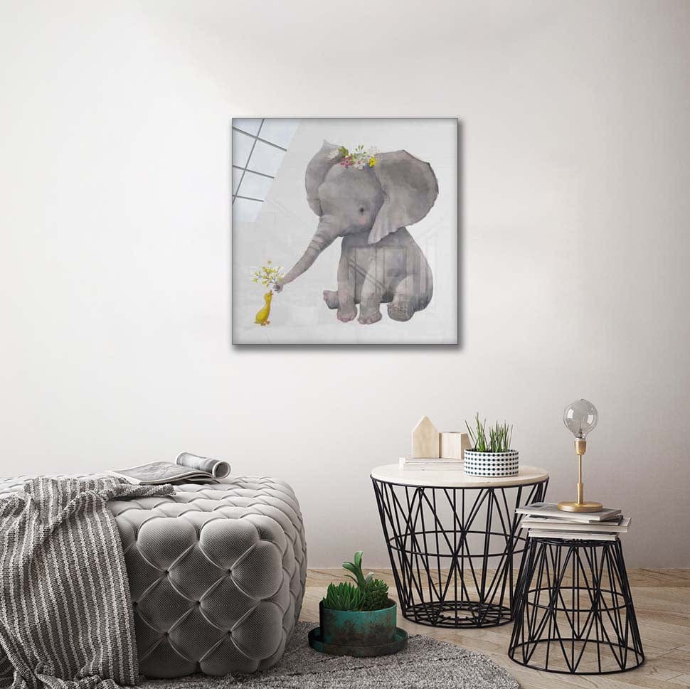 Artronauts Glass Print Elephant and Duck