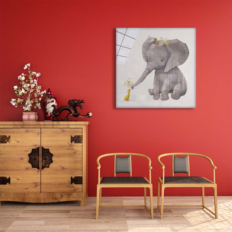 Artronauts Glass Print Elephant and Duck
