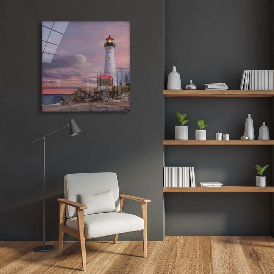 Artronauts Glass Print Lighthouse