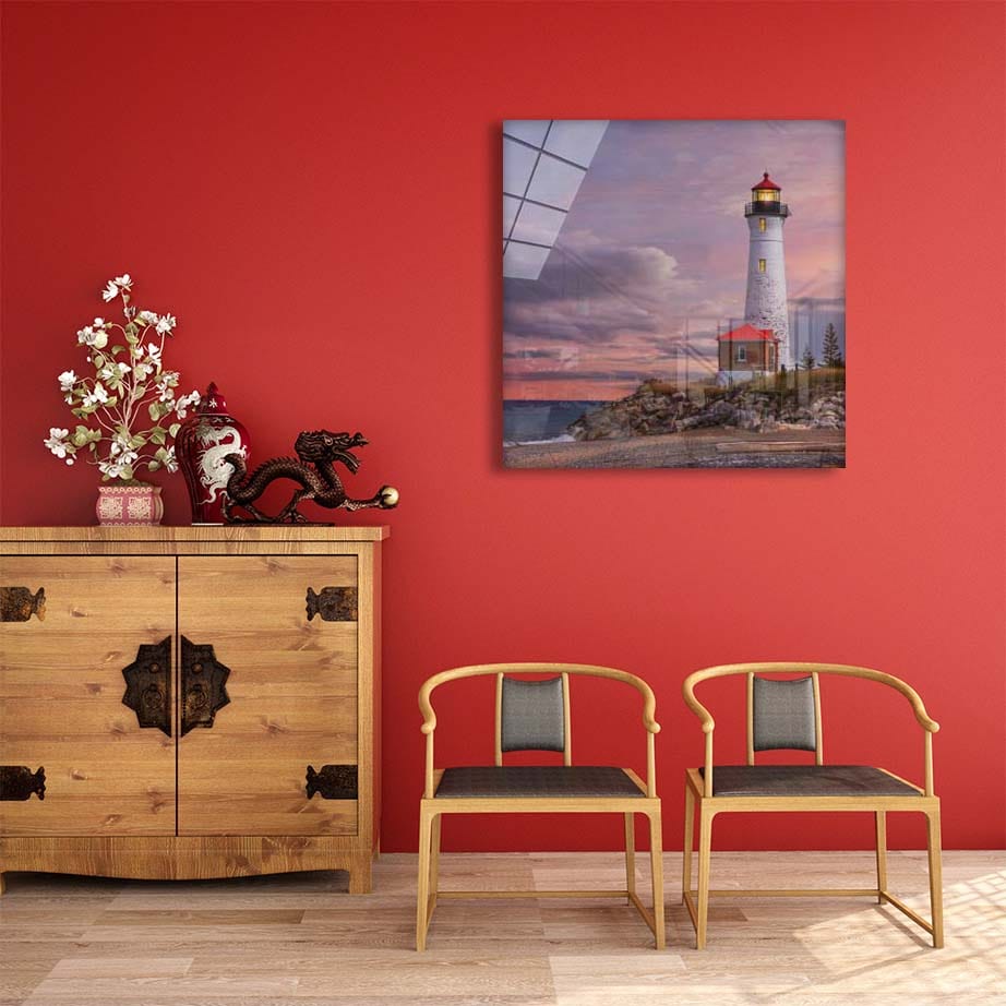 Artronauts Glass Print Lighthouse