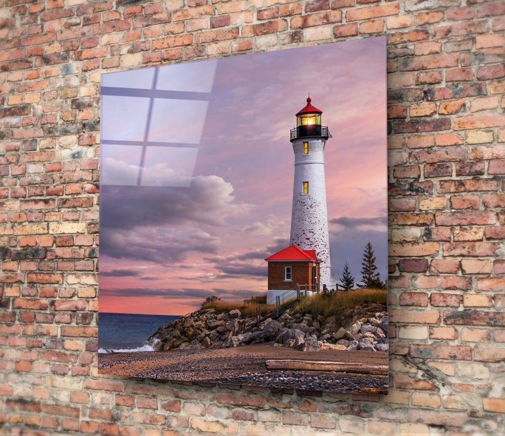 Artronauts Glass Print Lighthouse