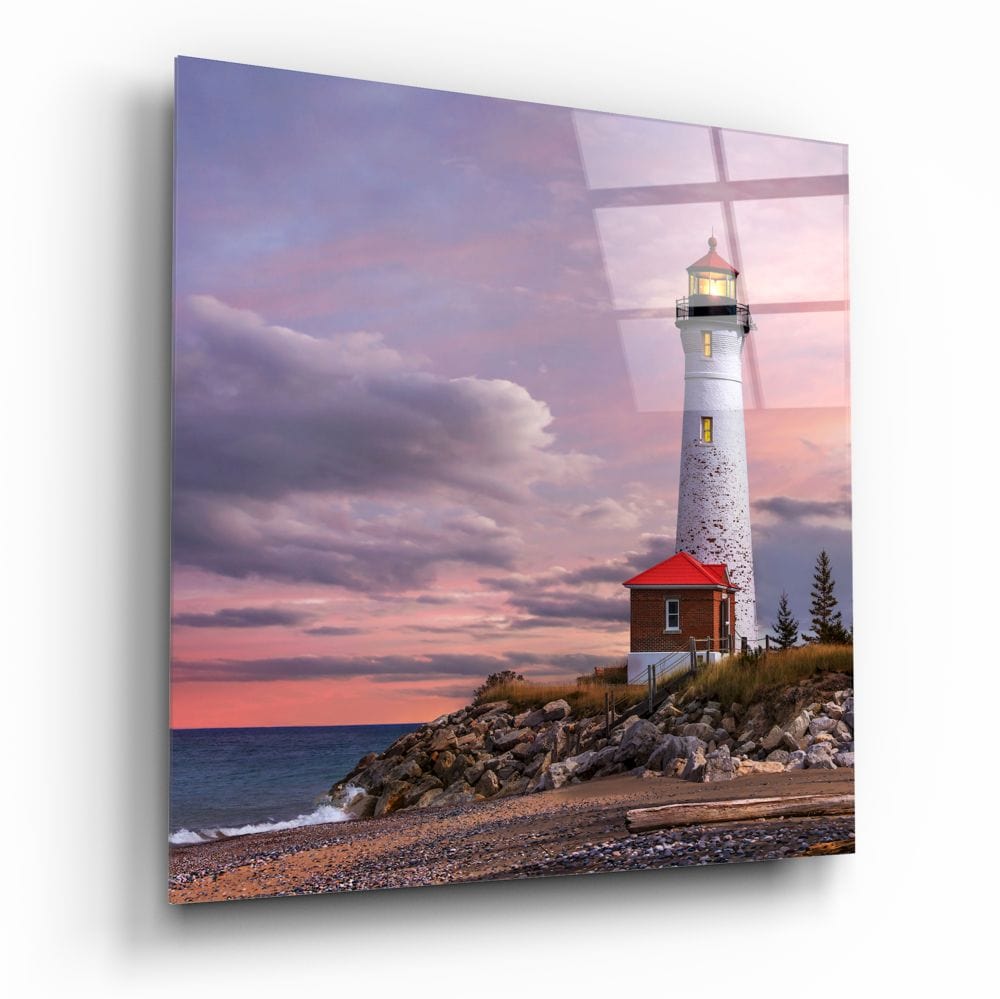 Artronauts Glass Print Lighthouse