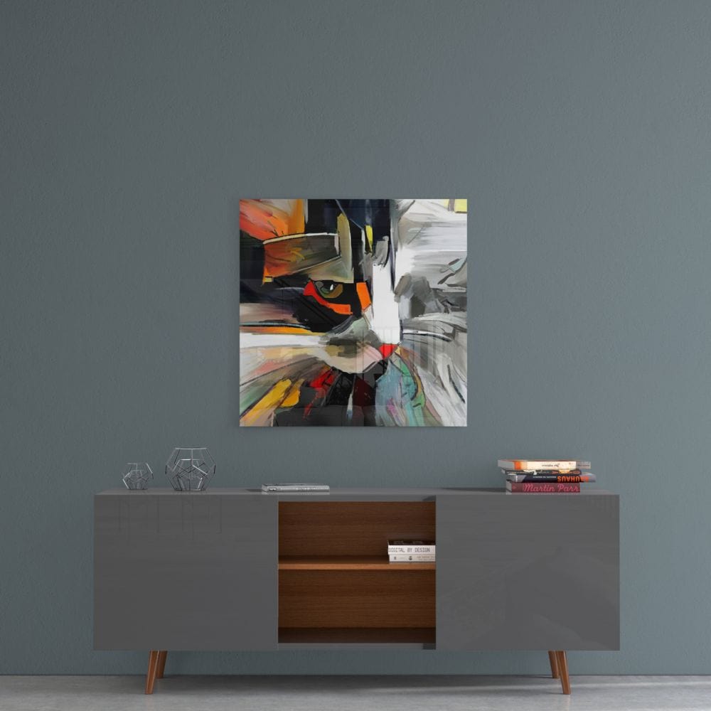 Artronauts Art Glass Print Cat Abstract