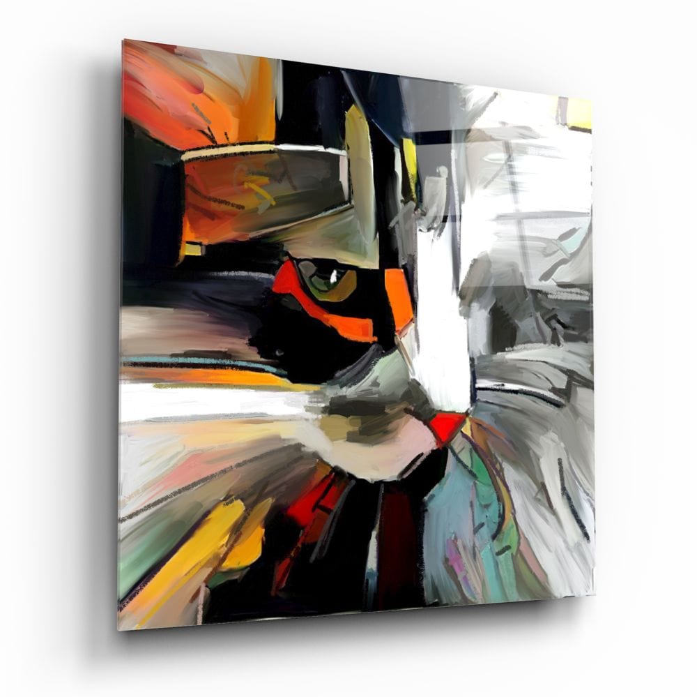 Artronauts Art Glass Print Cat Abstract
