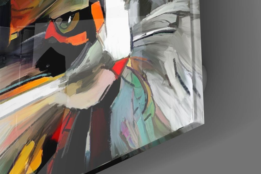 Artronauts Art Glass Print Cat Abstract