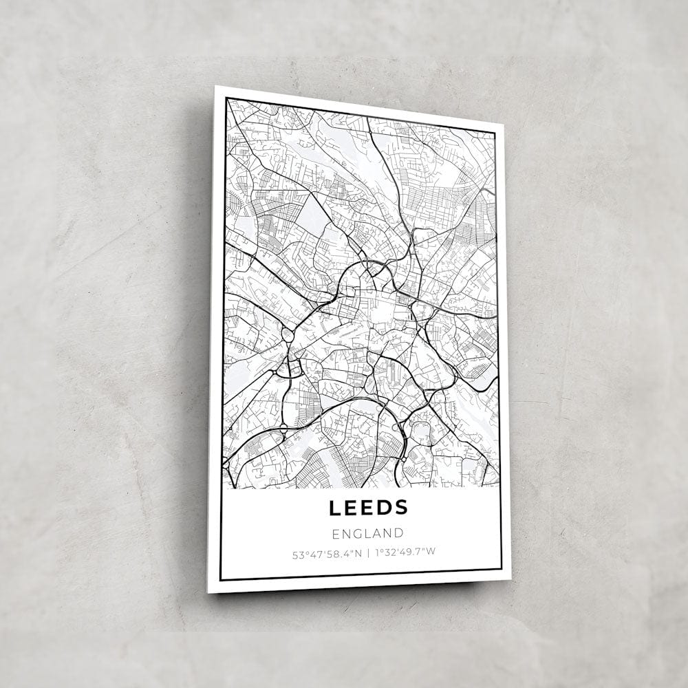 Artronauts Posters, Prints, & Visual Artwork Leeds Map - Glass Wall Art