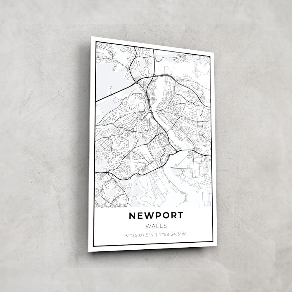 Artronauts Posters, Prints, & Visual Artwork Newport Map - Glass Wall Art