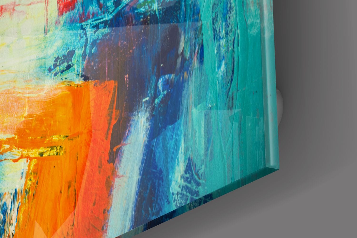 Artronauts Glass Print Abstract Blue & Orange II