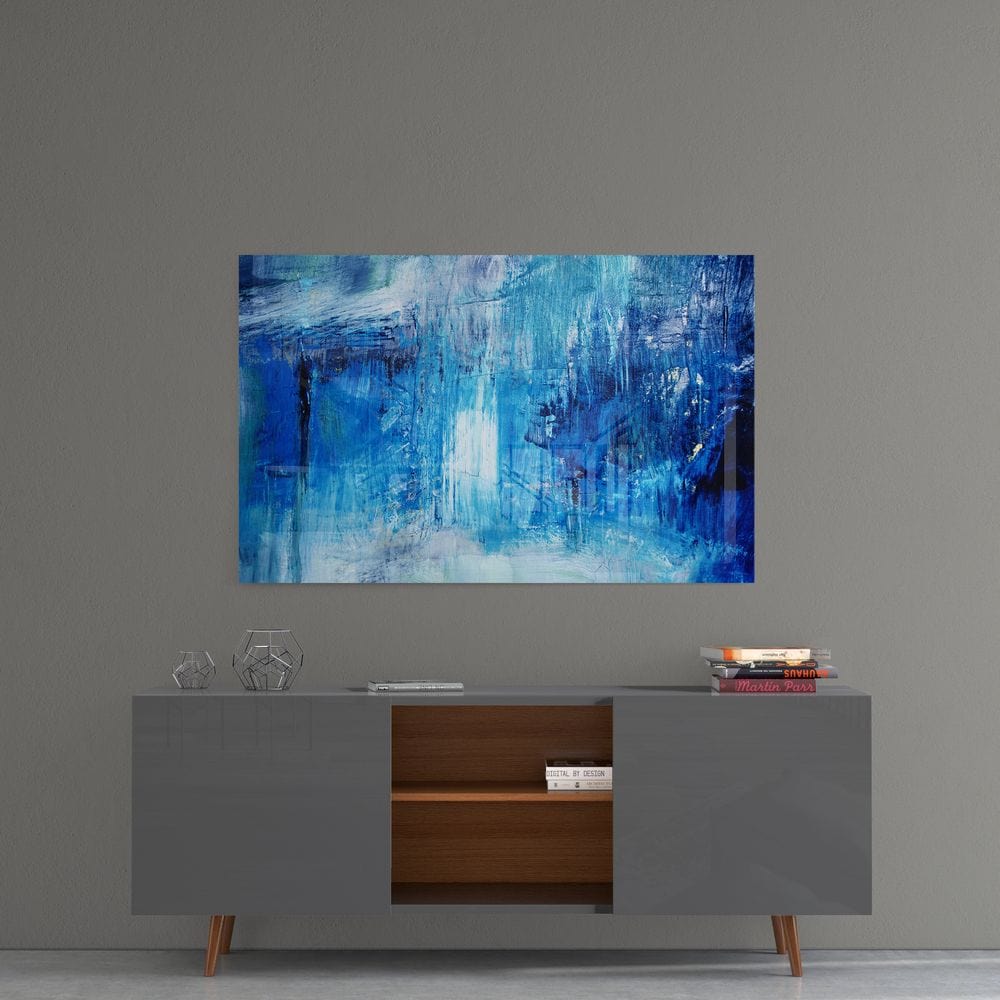 Artronauts Glass Print Abstract Blue