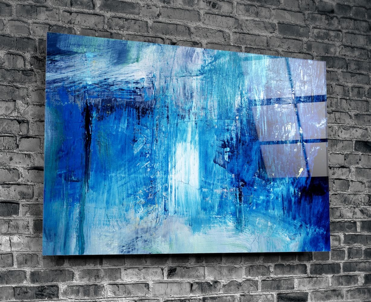 Artronauts Glass Print Abstract Blue
