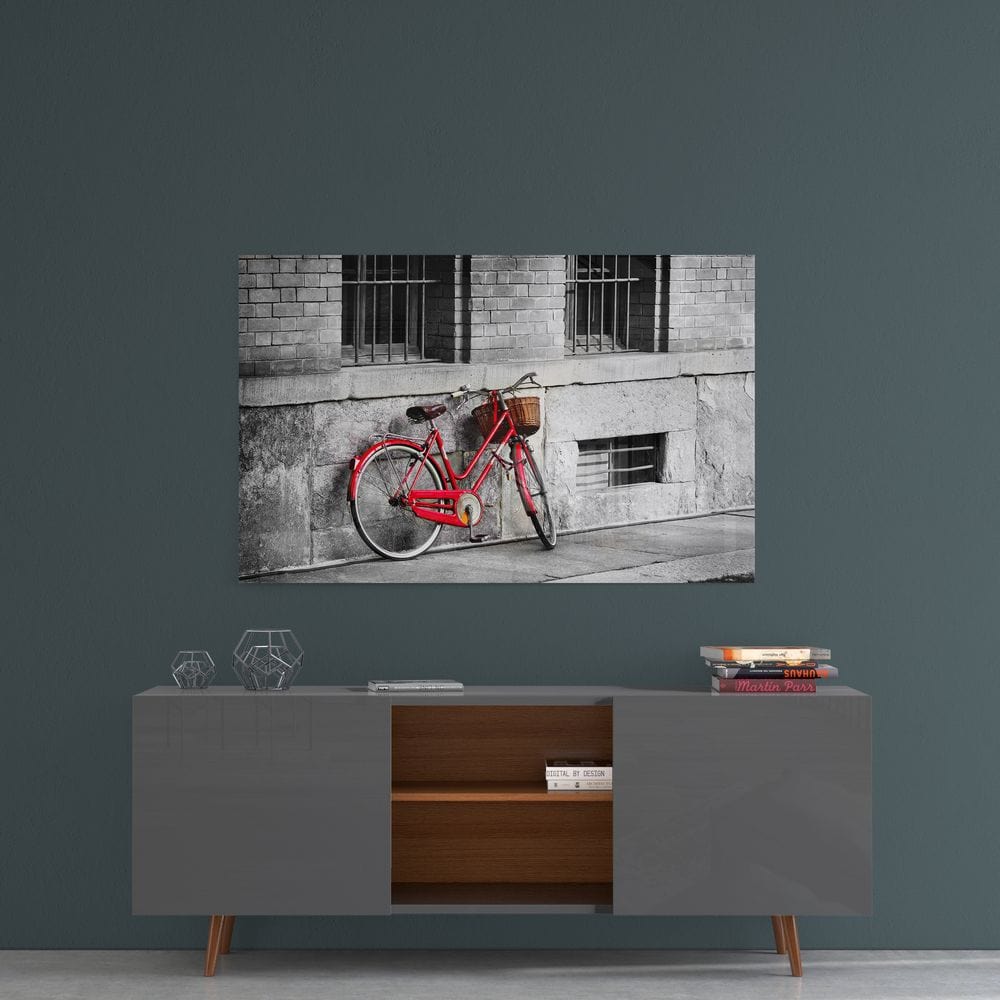 Artronauts Art Clearance T. Red Bicycle Glass Wall Art