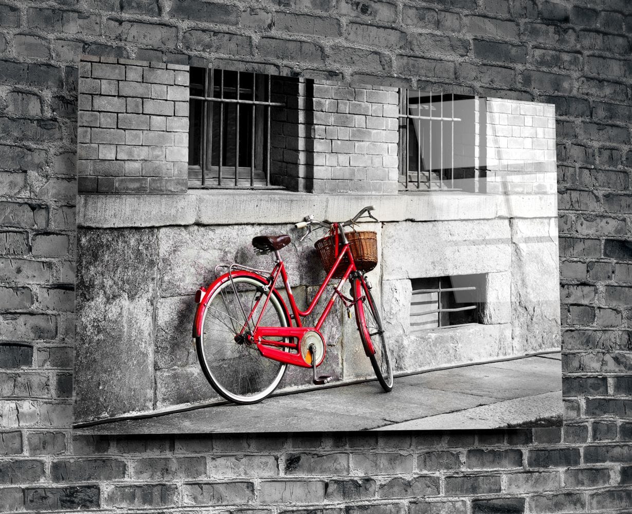 Artronauts Art Clearance T. Red Bicycle Glass Wall Art