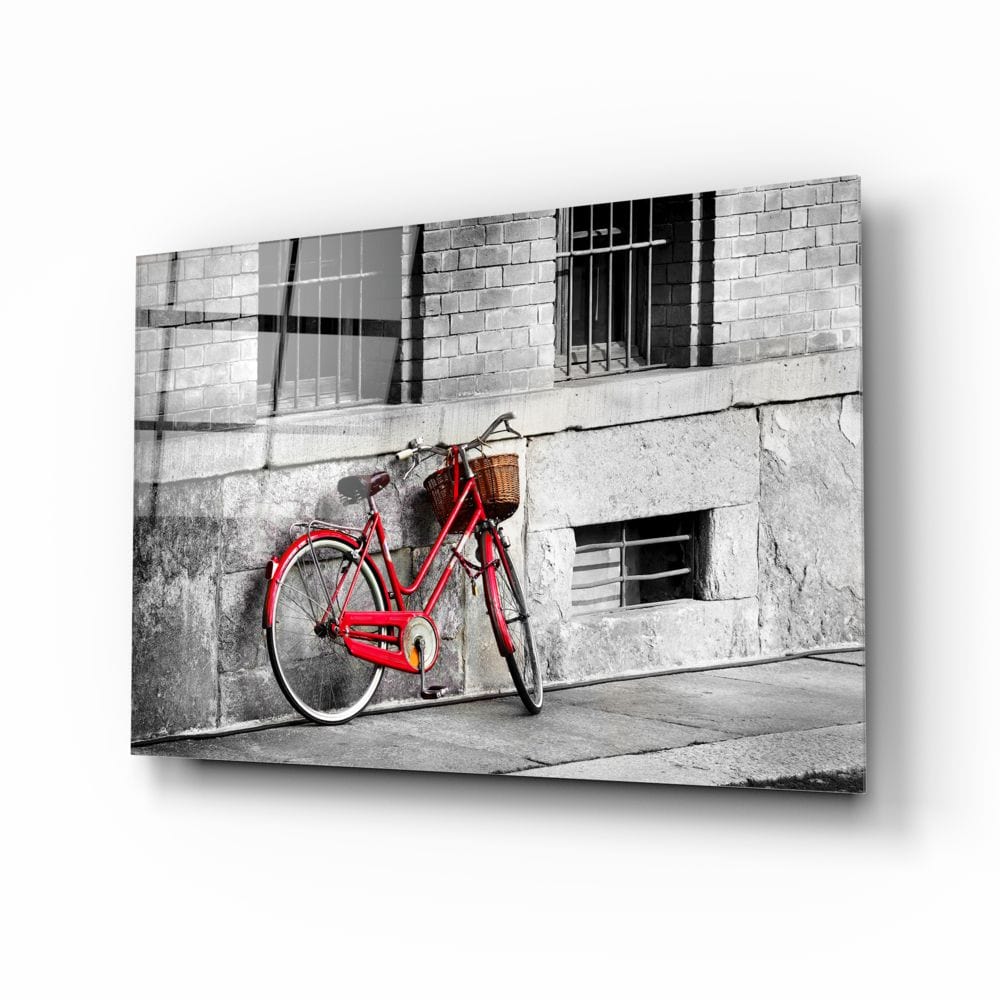 Artronauts Art Clearance T. Red Bicycle Glass Wall Art