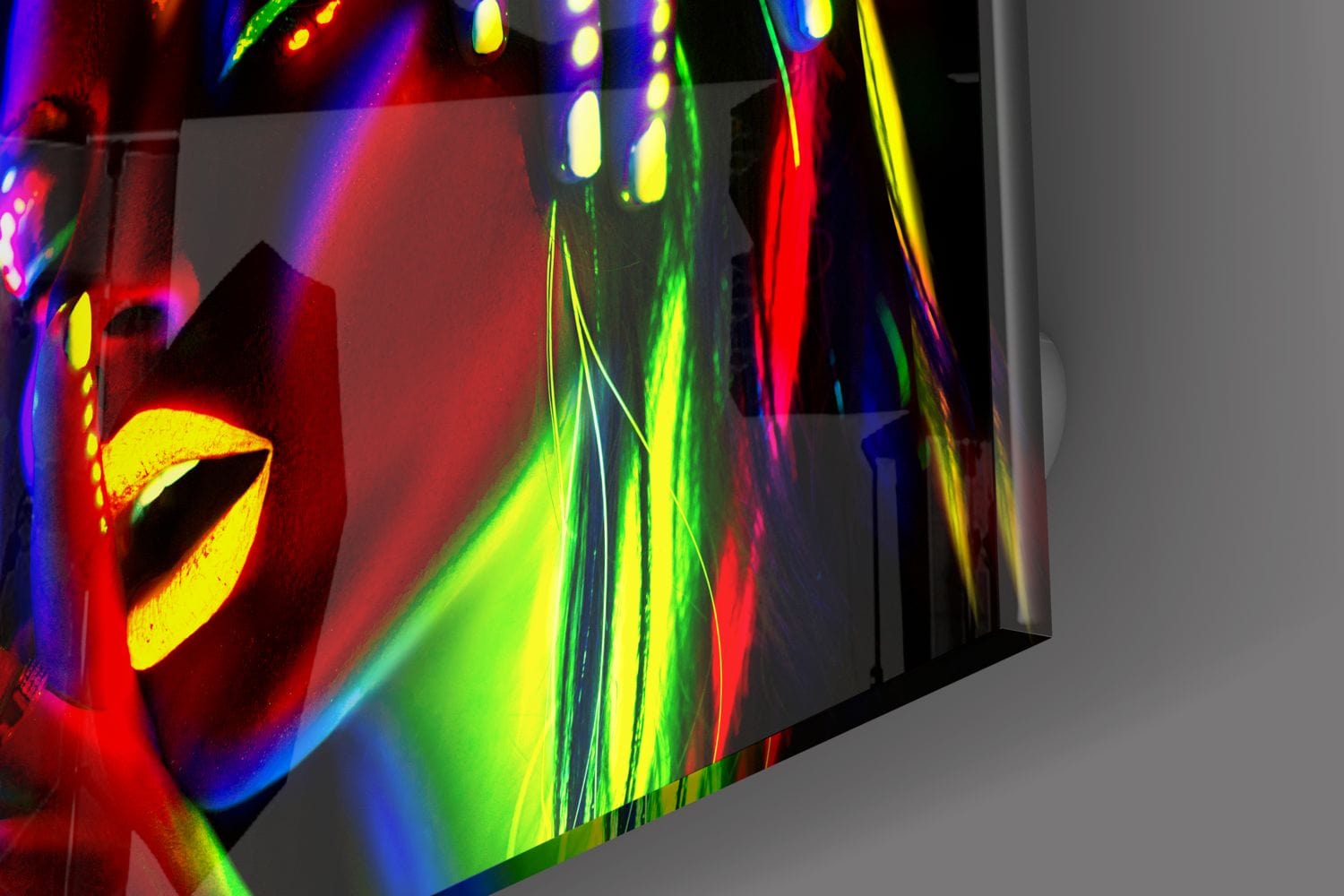 Artronauts Art Glass Print Neon Woman