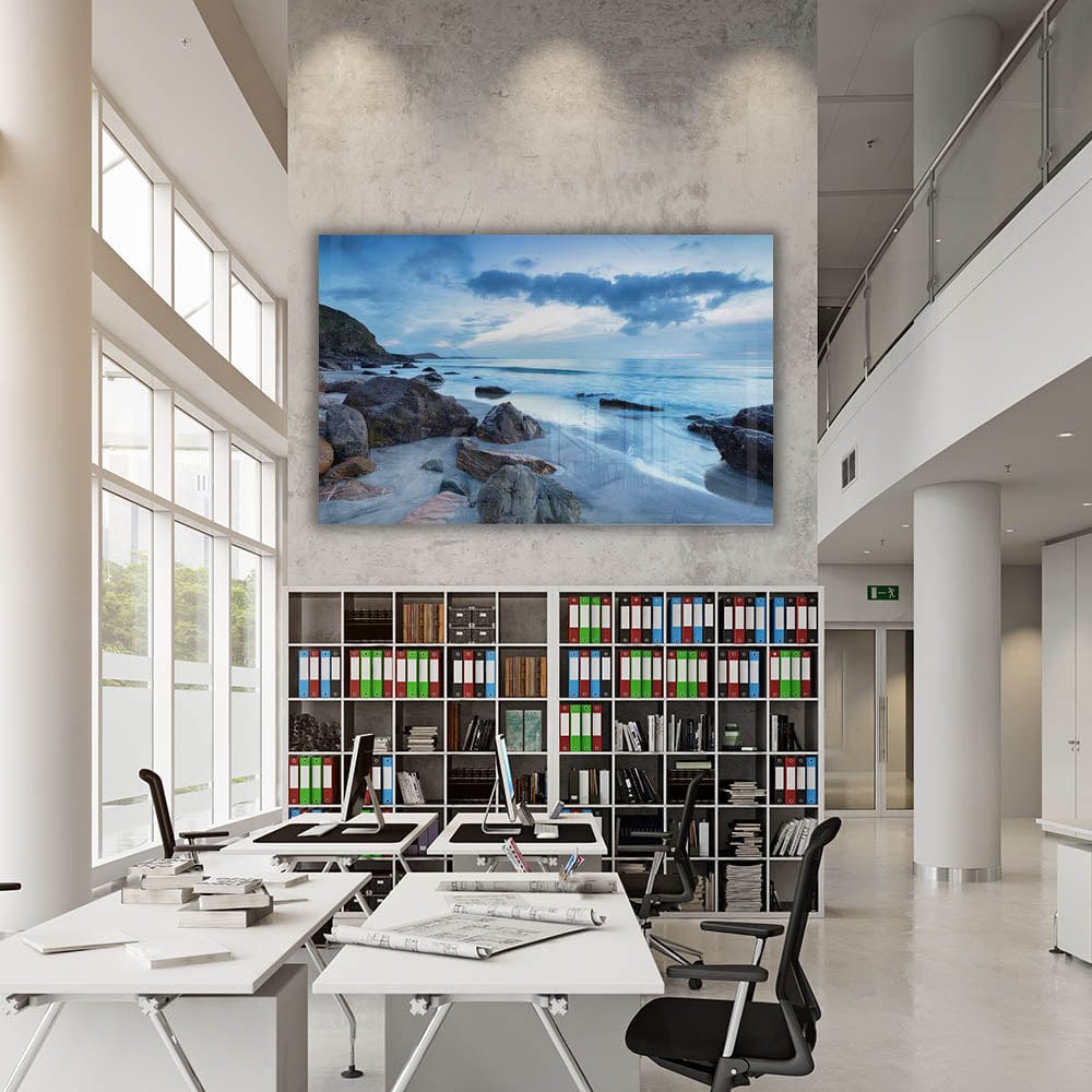 Artronauts Glass Print Blue Horizon