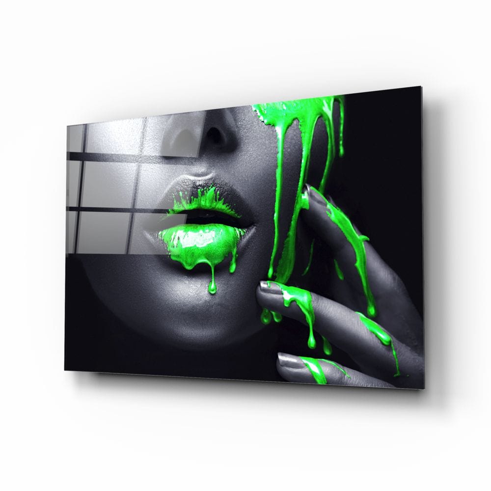 Artronauts Art Glass Print Green Lips