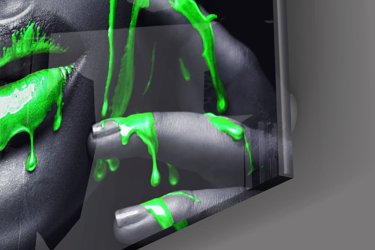 Artronauts Art Glass Print Green Lips