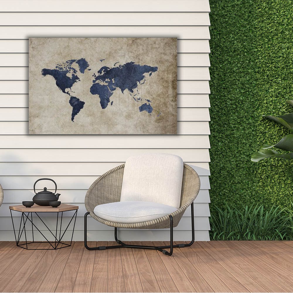 Artronauts Art Clearance T. Beige & Blue World Map