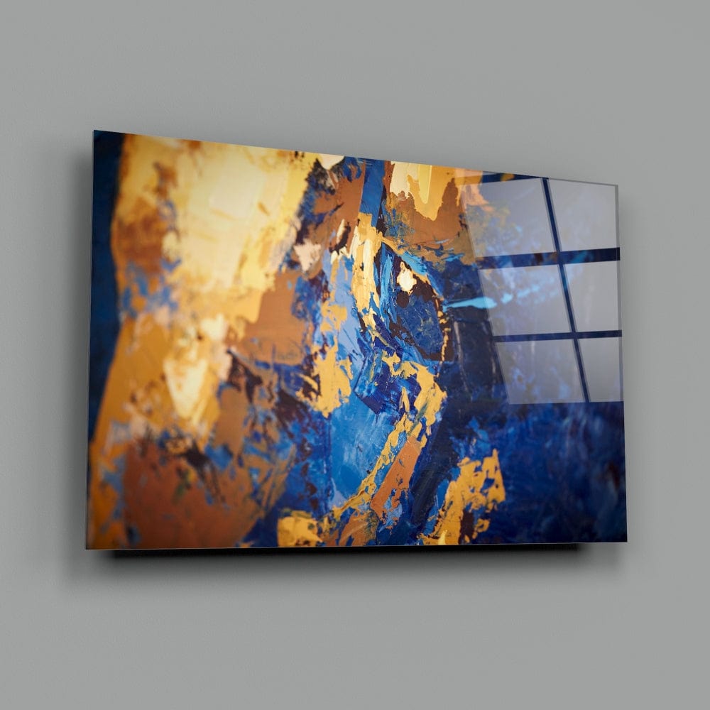 Artronauts Art Glass Print Abstract Blue & Orange