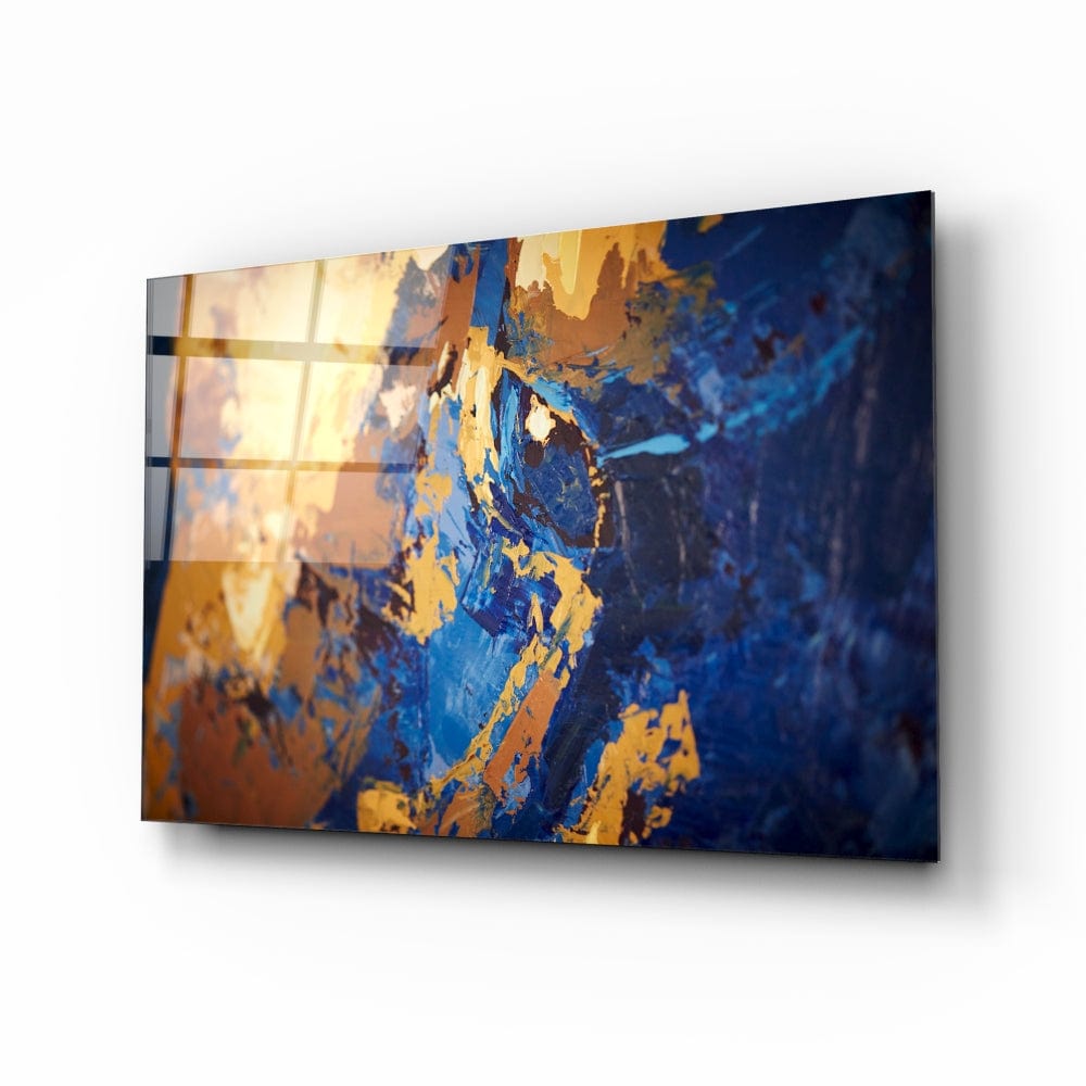 Artronauts Art Glass Print Abstract Blue & Orange