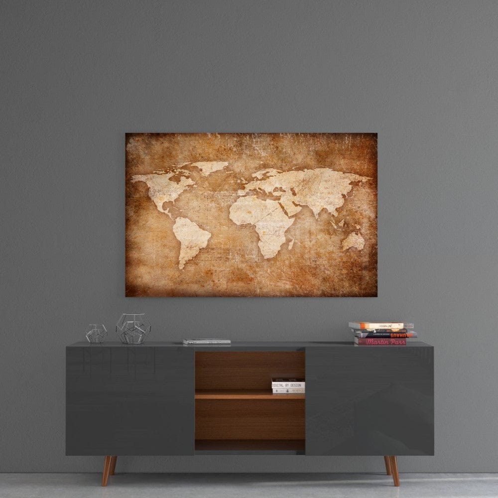 Artronauts Art Clearance T. Aged World Map