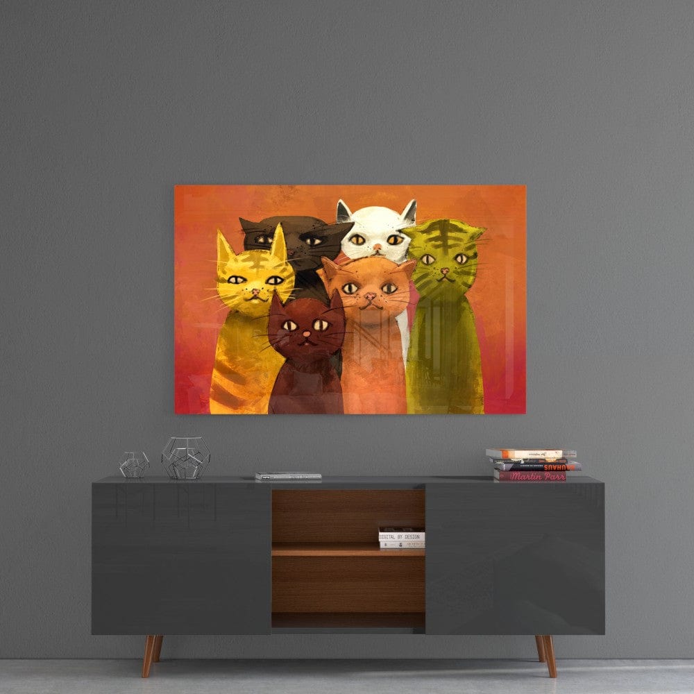 Artronauts Glass Print Cats