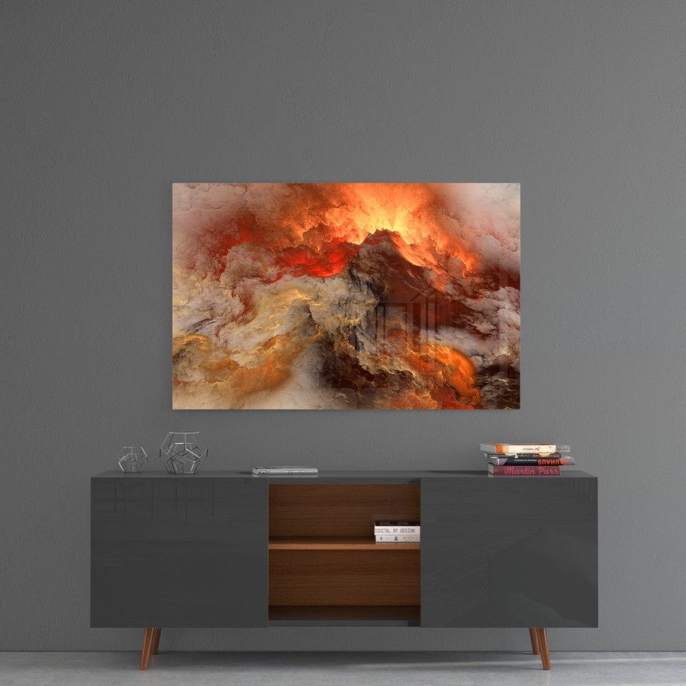 Artronauts Glass Print Red Apocalypse