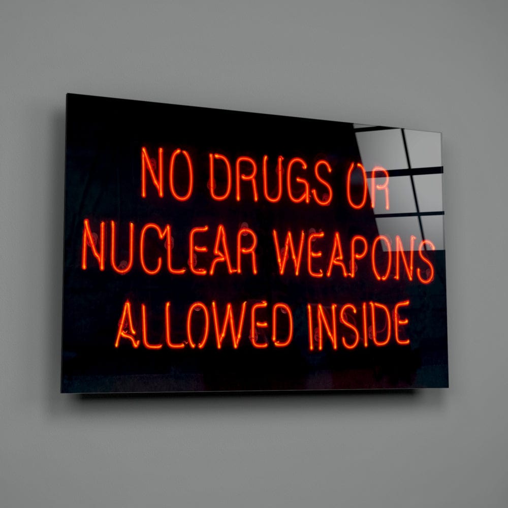 Artronauts Glass Print No Drugs or Nuclear Weapons