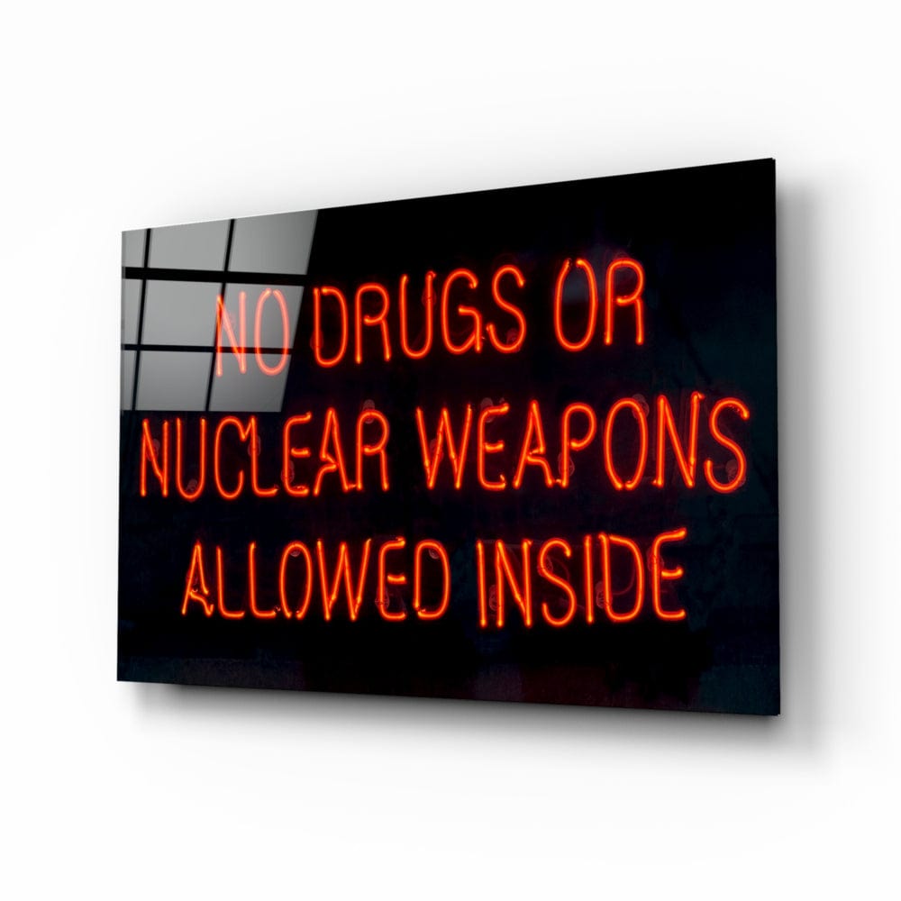 Artronauts Glass Print No Drugs or Nuclear Weapons